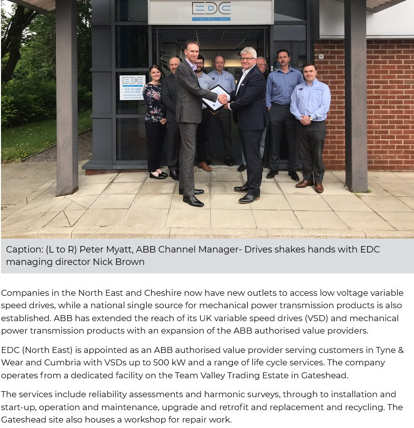 edc north east opens new ABB variable speed drive office in Newcastle