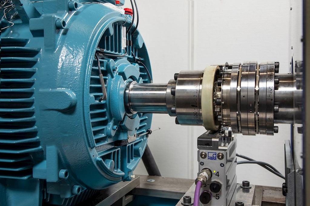 ABB IE5 synRM motor undergoing testing at ABB's rotating machine development facility