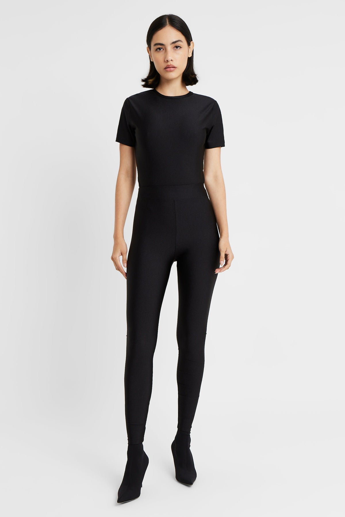 Spandex T Shirt Bodysuit - Black – BOA