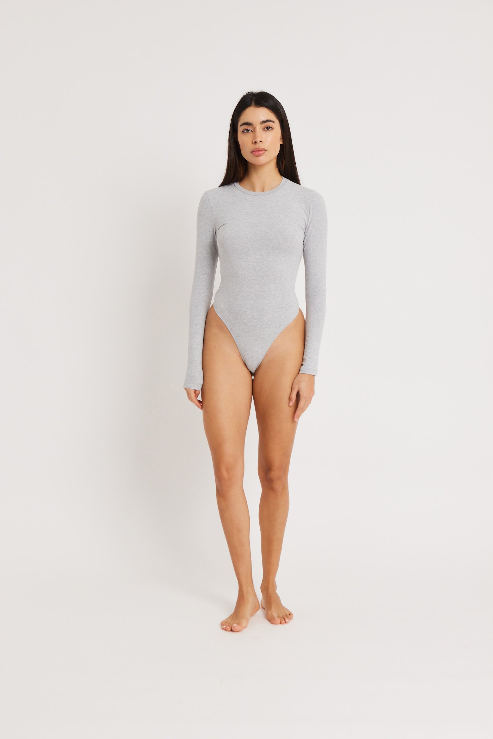 Cotton Longsleeve Bodysuit - Stone – BOA