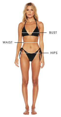 beach Riot Swimwear size measurement guide model