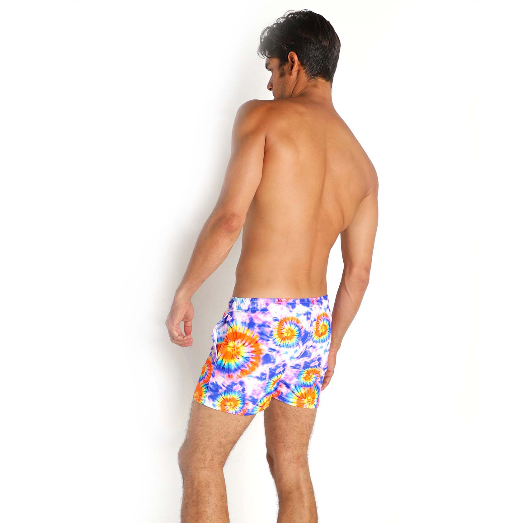 LASC Tie Dye Square Cut Swim Trunks