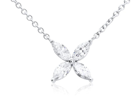 Marquise Diamond Pendant Necklace
