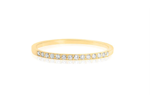 14k French Pave Wedding Band