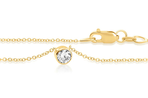 Gold Bezel Set Diamond Necklace