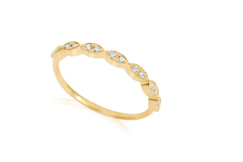 14K Gold Vintage Inspired Stackable Wedding Ring