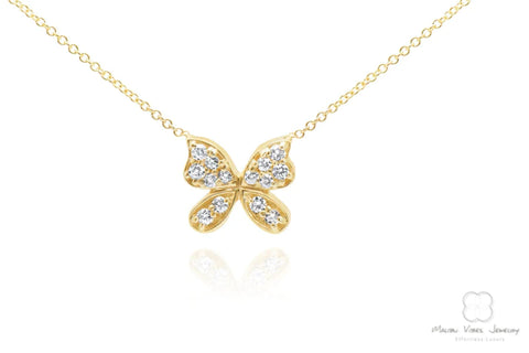 Pave Diamond Butterfly Necklace  