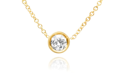 Solitaire Bezel Diamond Necklace