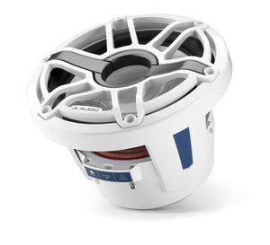 JL AUDIO M6 8-inch Marine Subwoofer Driver for Infinite-Baffle Use (200 W, 4 Ohms) - Gloss White Trim Ring, Gloss White Sport Grille