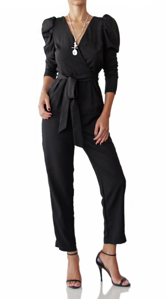 jumpsuit with puff sleeves