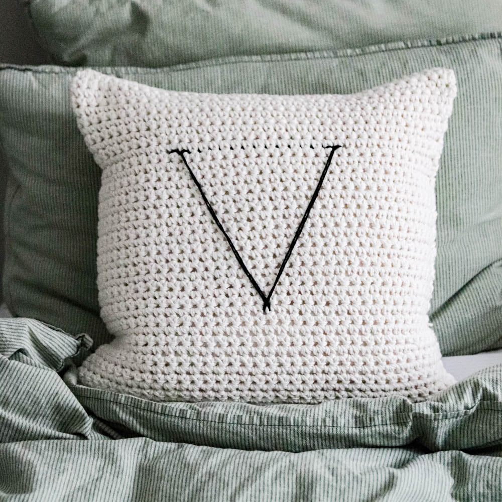 Chunky Knit Monogram Throw Pillow