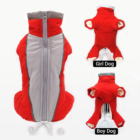 Dog Clothes Winter Waterproof Small Dog Overalls Reflective Pet