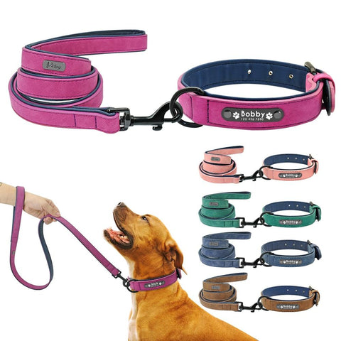 Leather Dog collar and lead set