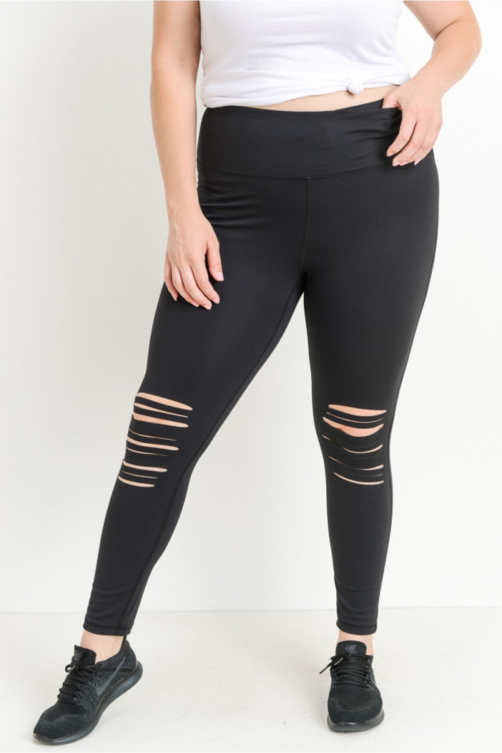 Shredded Leggings Plus Size