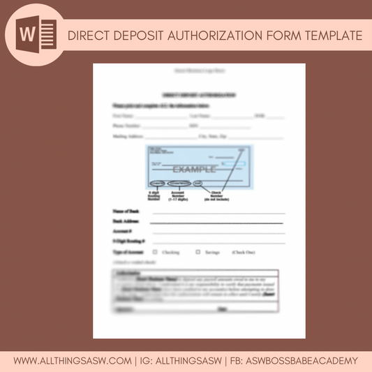 ach debit authorization form template