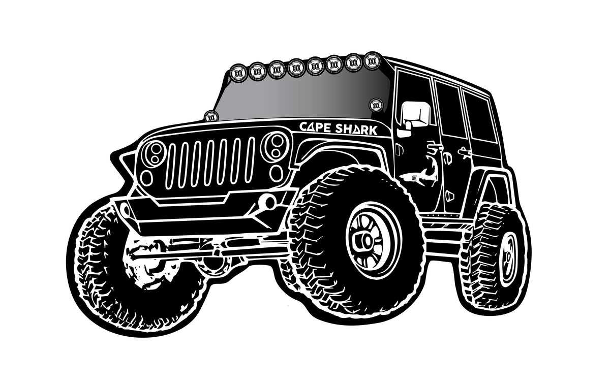 Pattern Cape Shark Jeep - Black/White