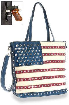 American Flag Rhinestone Shopper Tote - Multi