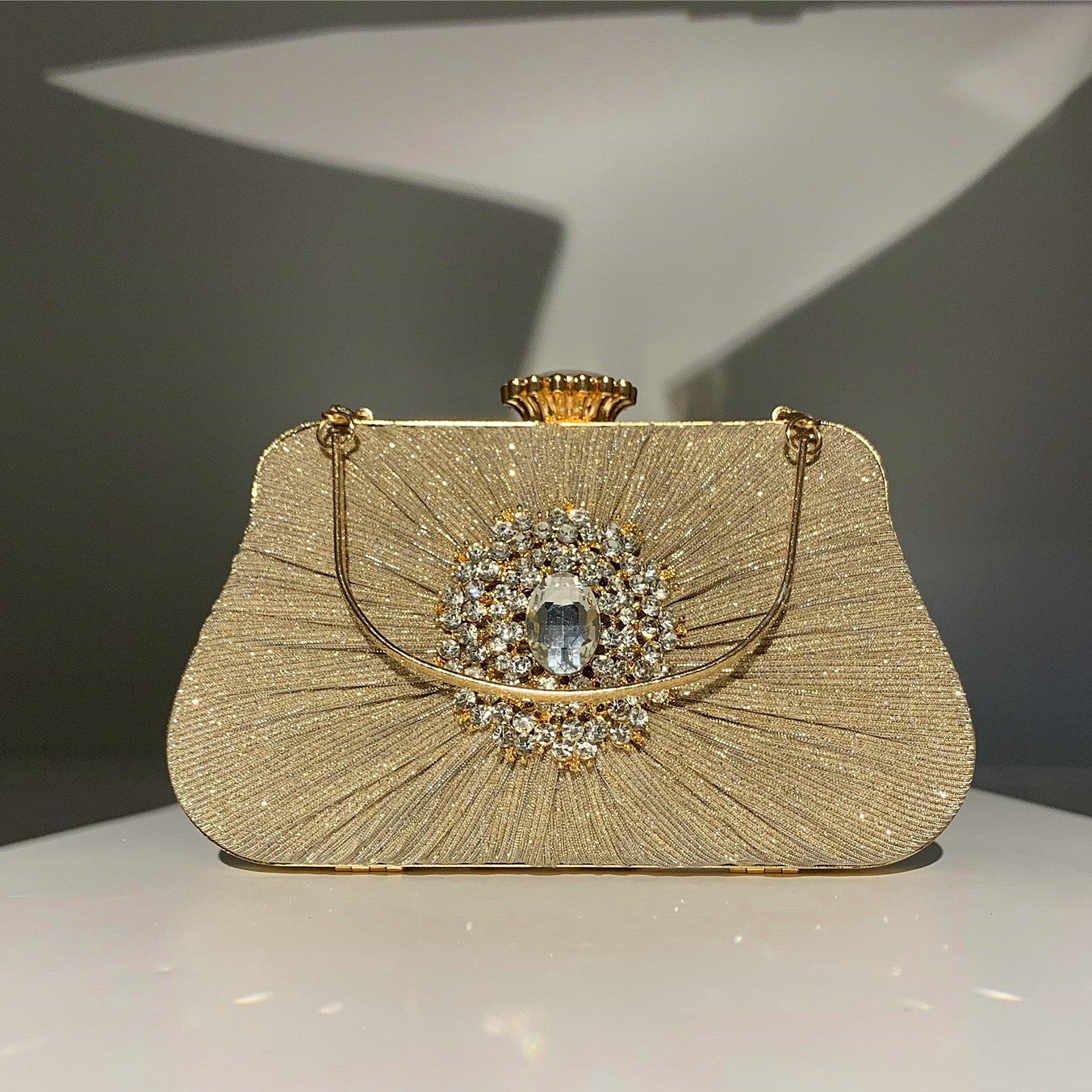 Anya Pleated Craft Rhinestone Handbag – Verano Hill