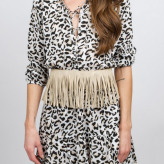 leopard fringe dress, auguste, festival dress