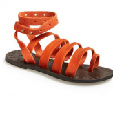 orange gladiator sandal, free people, festival trends
