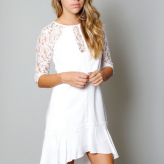 white lace dress, three of something, festival trends