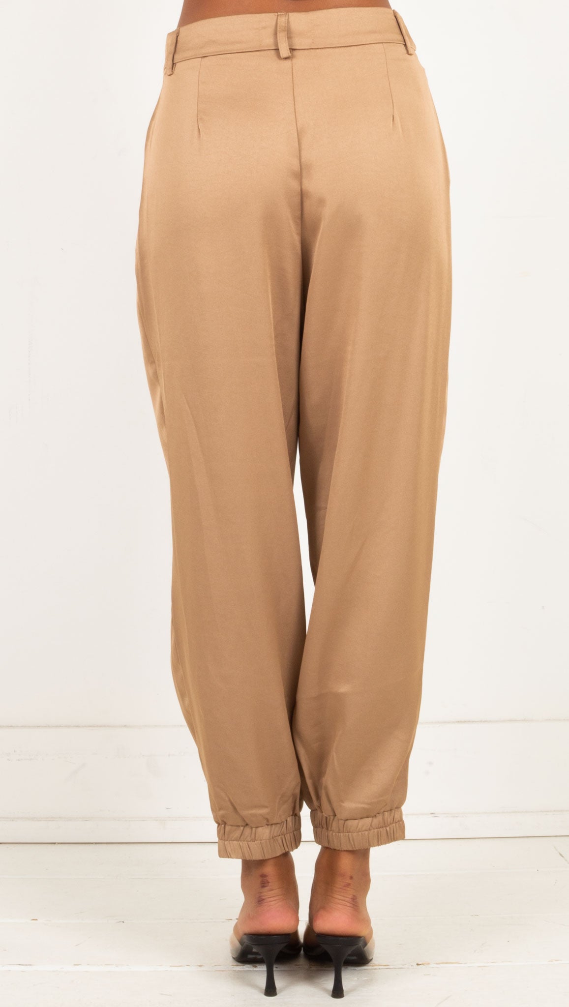 Chicago Satin Trouser - Camel