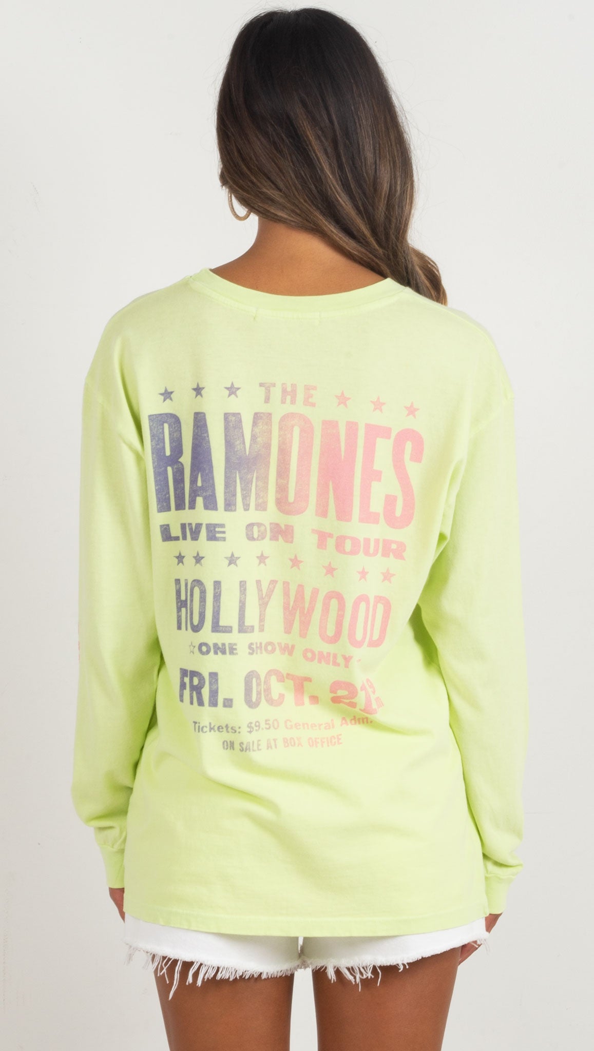 Ramones Hollywood Oversized Long Sleeve - Acid Yellow