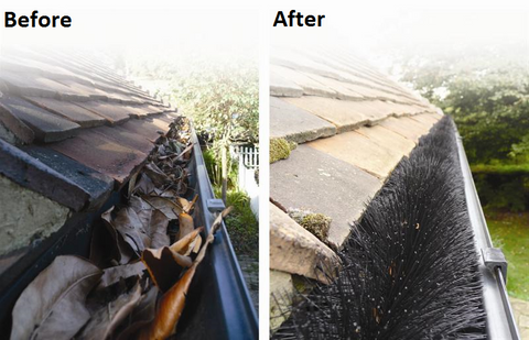 Before & After Installation of Leaf Gutter Guard