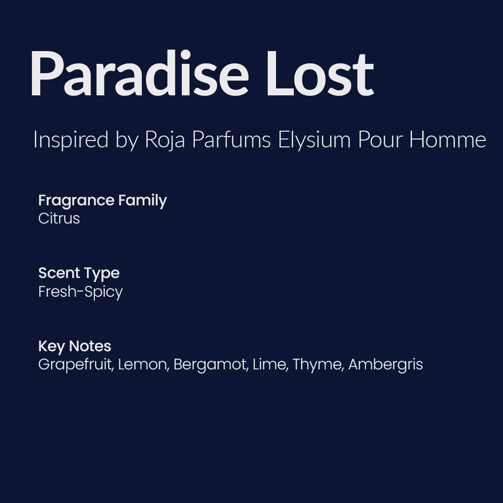 PARADISE LOST INTENSE Inspired by Roja Parfums Elysium Pour Homme