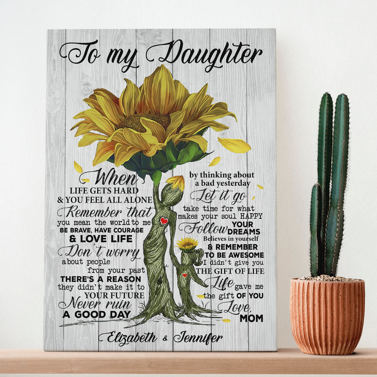 Personalized To My Daughter, I Love You For All The Times Sunflower Canvas,  Gifts For Daughter Canvas, Mother Daughter Quotes - Wolfantique