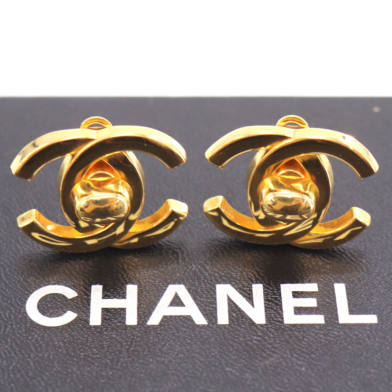 chanel lock earrings