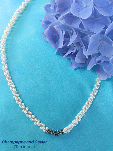 Pearl and Black Diamond Necklace