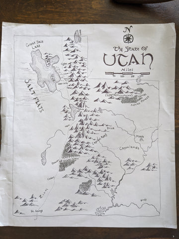 Map of Utah Lord of the Rings style