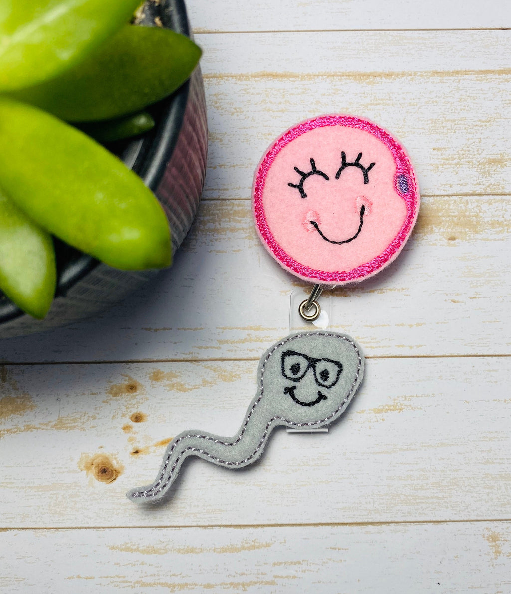 Uterus Badge reel  At your cervix retractable badge reel