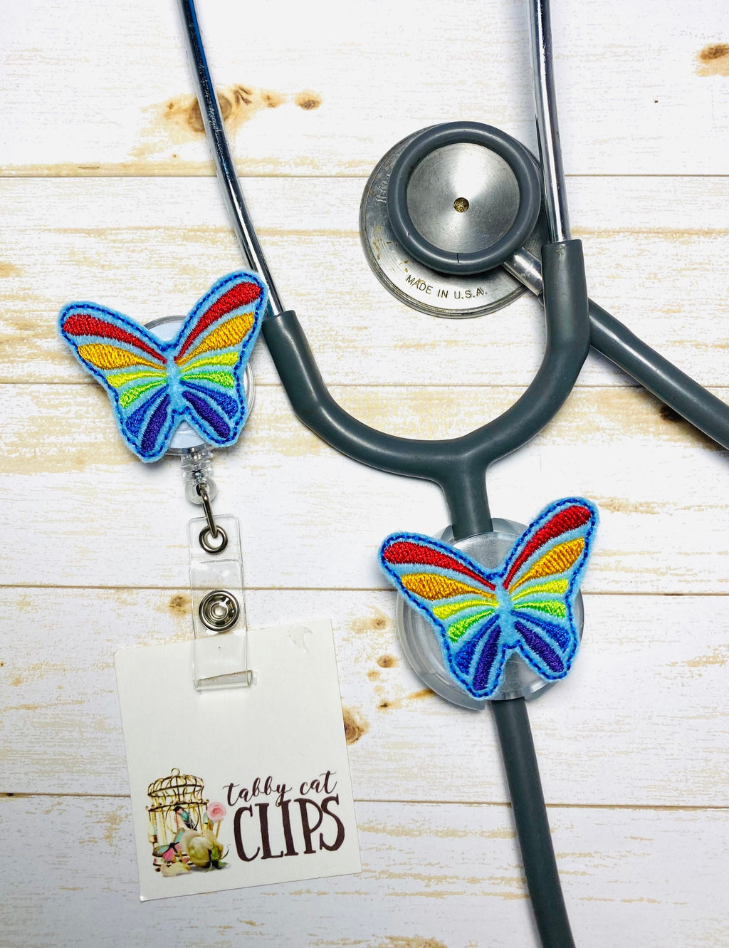 butterfly retractable badge reel – tabbycatclips