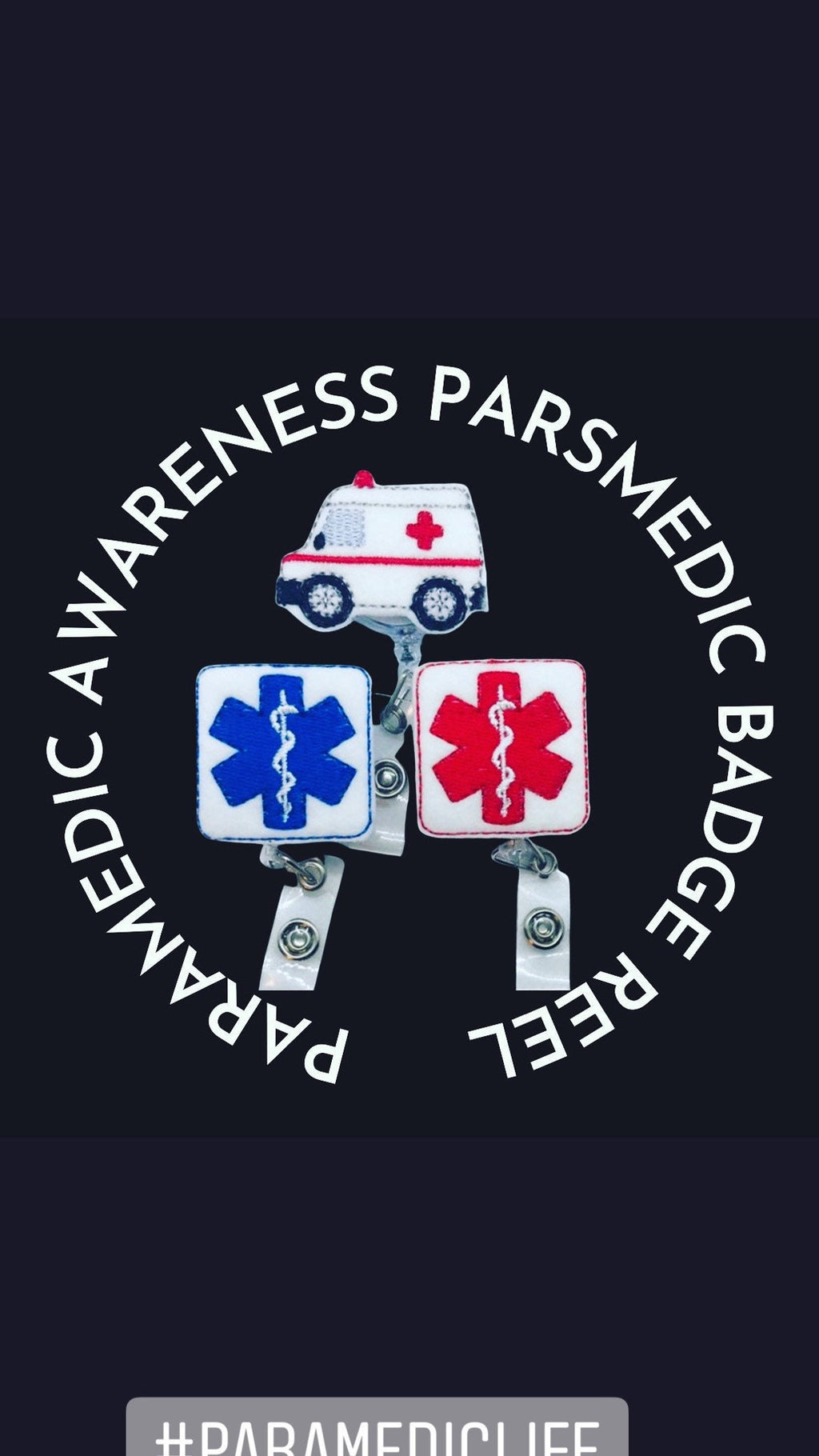 Paramedic ambulance badge reel, lanyard for paramedic, gifts for