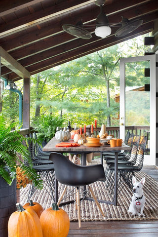 modern patio fall decor