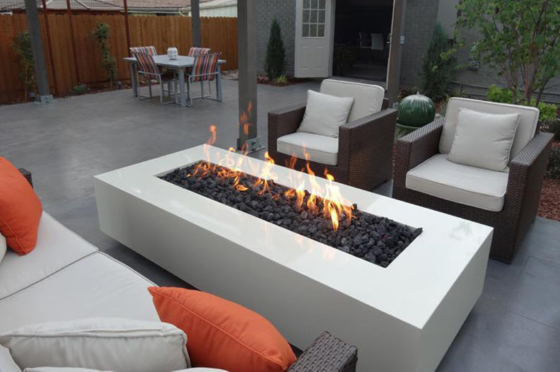 Rectangular Powder Coated Steel Fire Pit | Creative Living