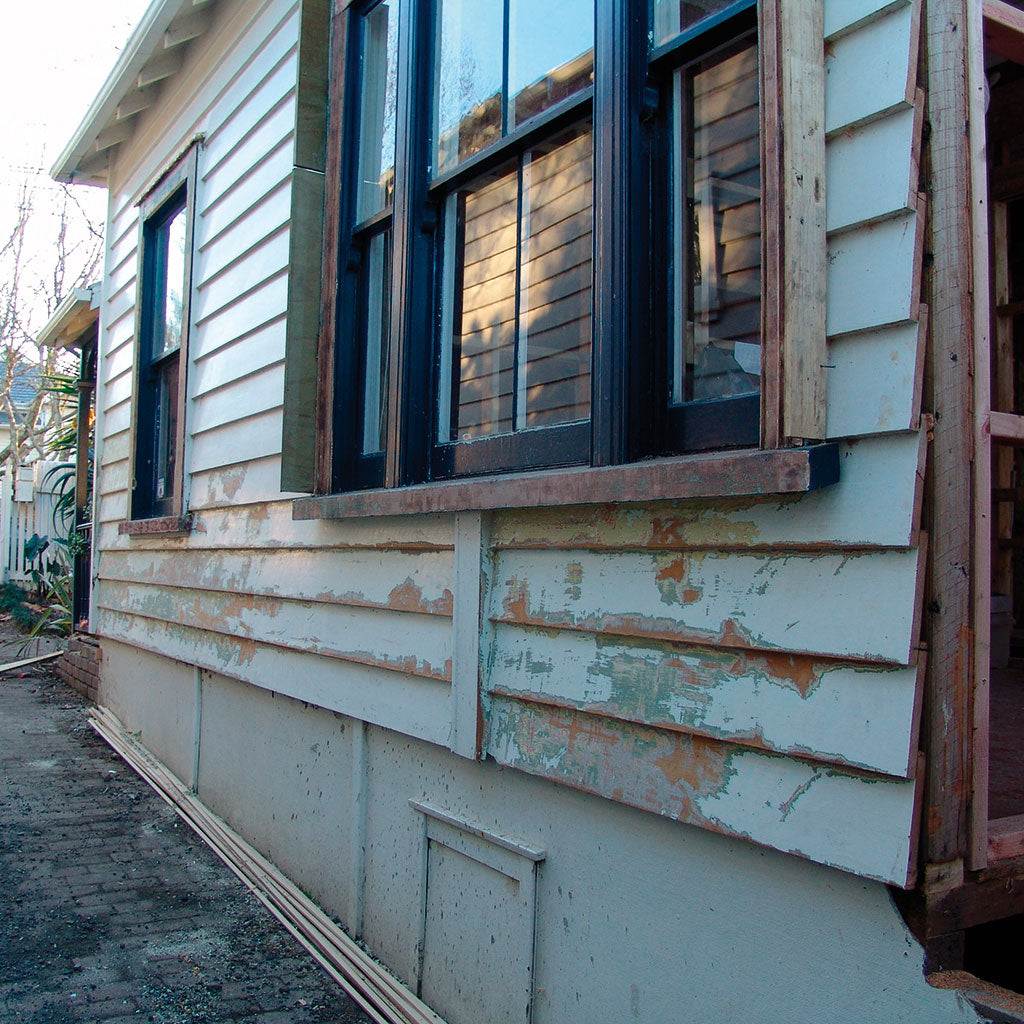 wood paneling of an old villa in grey lynn