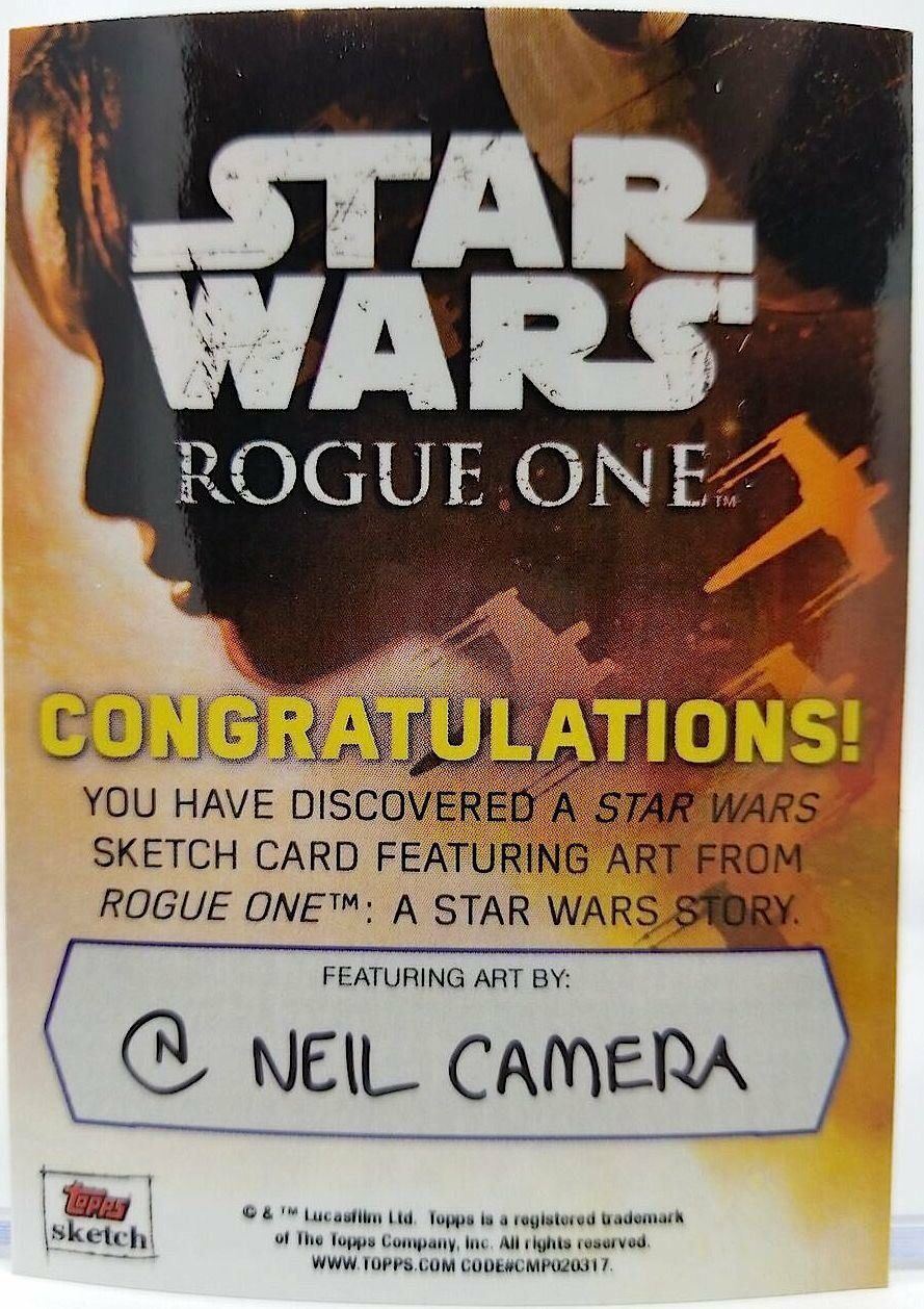 Storm Trooper Artist Sketch Card Neil Camera Star Wars Rogue One