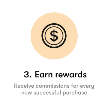 Receive commissions for every new successful purchase