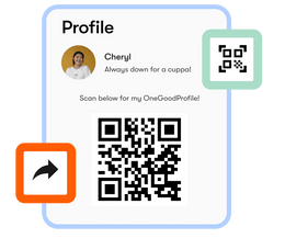 Built-in virtual QR Code to share your e-business card