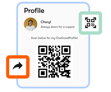 Built-in virtual QR Code to share your e-business card