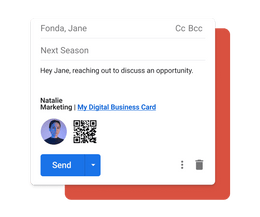Share your Digital Business Card through email platforms