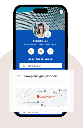 Michelle - One Good Card, a Smart digital business card user's profile