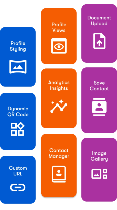 The Digital Business Card comes with Profile Styling, Dynamic QR Code, Custom URL, Profile View, Analytics, Contact Manager and more!