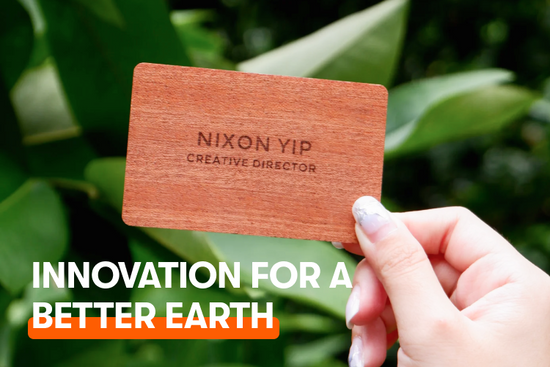 sustainable wooden nfc business card