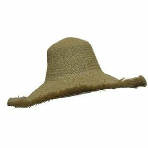 straw hat with raw edge