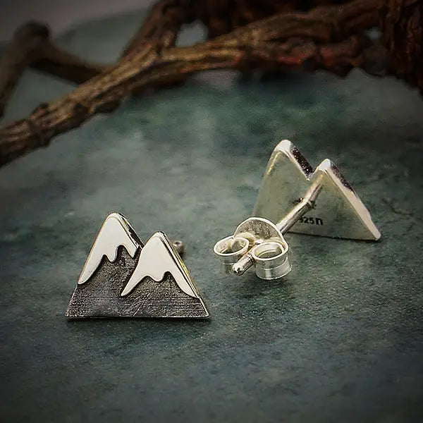 Sterling Silver Snow Mountain Earrings