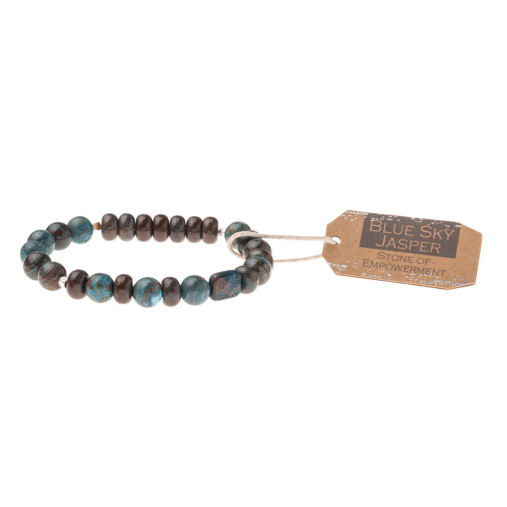 Stone Stack Bracelet Blue Sky Jasper - Stone of Empowerment